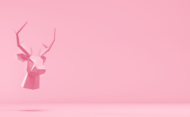 Polygonal deer illustration minimalist background