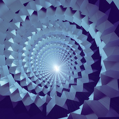 Abstract color spiral tunnel with light