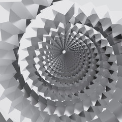 Abstract white spiral tunnel