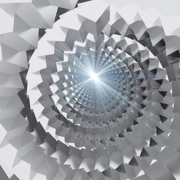 Abstract lite spiral tunnel with light