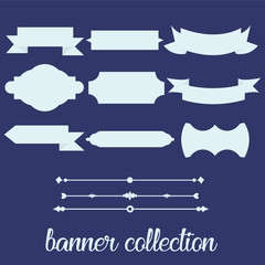 set of vintage ribbons. flat design illustration