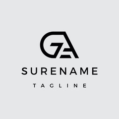 Initial G A typography logo design vector logo vector icon illustration custom logo design vector