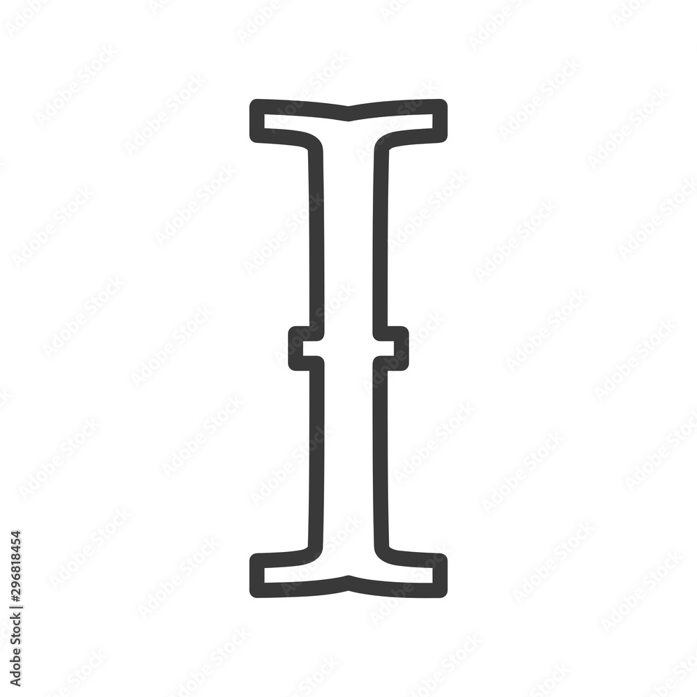 Poster insert text i beam icon vector