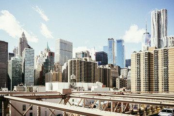 Obraz na płótnie Canvas view of new york city from brooklyn bridge