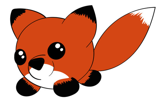 Cute Circular Cartoon Fox