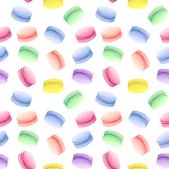 pattern of different pastel color macaron cookies