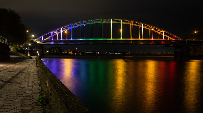 Bridge near Deventer at night on Coming Out Day
