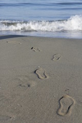Sea and sand at Mediterranean coast of Italy. Beautiful Toscana