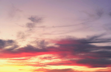 dramatic sunset cloudscape background