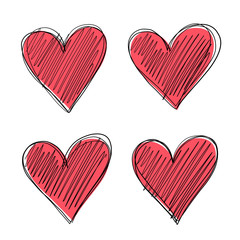 Vector cartoon doodles. Isolated objects on a white background. Valentine's Day illustrations. Hand-drawn style. Vector