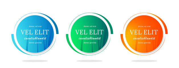 Set of round colorful vector shapes. Abstract vector banners. Design elements. Modern abstract vector banner set flat geometric form with various colors. EPS 10