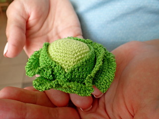 Naklejka na ściany i meble A small cabbage handmaded by the crochet