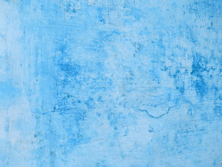 Modern background wall dry painted in color blue.