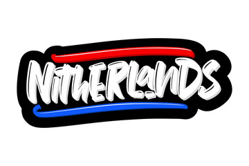 Nitherlands modern brush lettering text. Vector illustration logo for print and advertising.