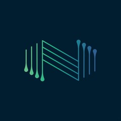 Modern letter N logo design template.Creative letter N icon