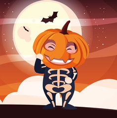 Fototapeta premium Halloween costumed child vector design