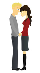 Young couple holding hands