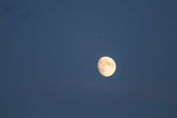 Full moon in the blue sky. full moon in the night sky. 