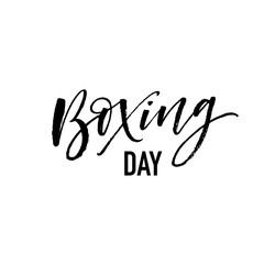 Fototapeta na wymiar Boxing day card. Modern vector brush calligraphy. Ink illustration with hand-drawn lettering. 