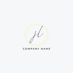 J L  Initial handwriting logo vector