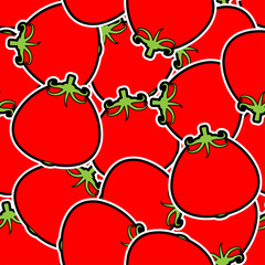 Tomato pattern seamless. Vegetable background. Tomatoes ornament. vector texture