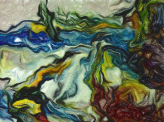 Contemporary abstraction wall art print, modern beautiful pattern background, fashion fantasy style oil painting artwork, volume brush strokes on canvas, colorful artistic print or poster