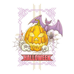 Happy Halloween Print on a white background
