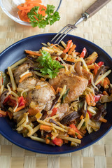 Fillet of chicken with vegetables.