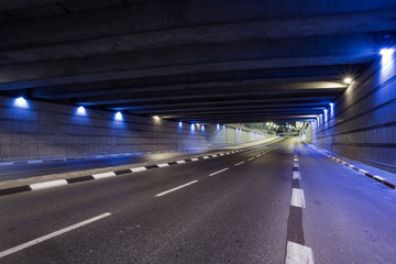 Fototapeta na wymiar Empty Tunnel, Urban tunnel without traffic