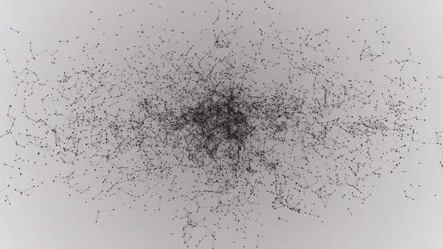 Abstract background motion transformation of empty copy space with plexus pattern of future innovation technology digital business with dots line neon network for decentralize communication connection