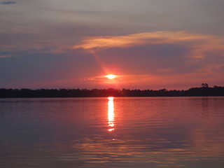 sunset on the lake