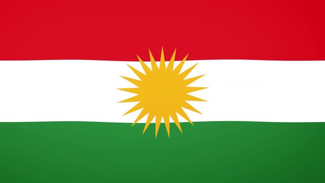 Kurdistan flag composition. In and out transition with alpha background
