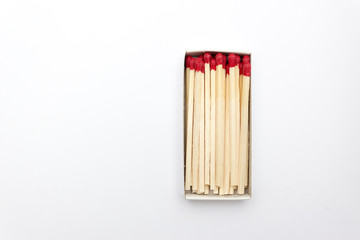 Set of matches in a box isolated on white background