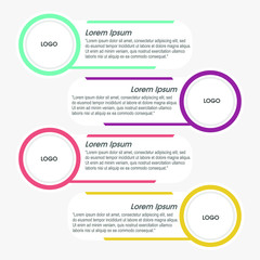 infographic concept. with various shapes of circles, squares, triangles and even abstract but neatly arranged. for business