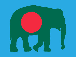 Vector elephant with Bangladesh Flag