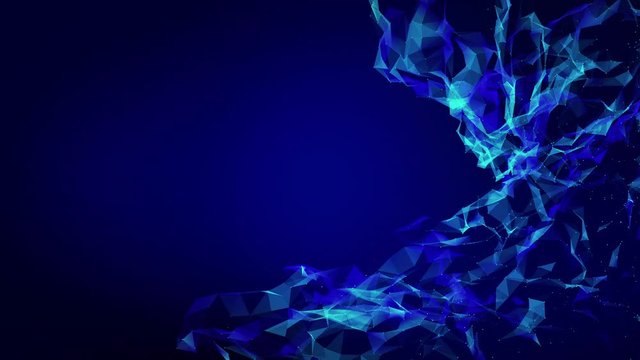 Abstract illustration background motion transformation empty copy space on plexus pattern of future innovation technology digital business with dots line network decentralize communication connection