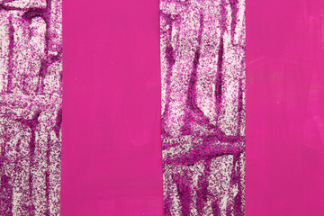 This is a photograph of an abstract background created by organizing stripes created using Purple glitter paint and Fuschia Pink acrylic paint