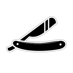 Dangerous razor logo. Barbershop tool icon.
