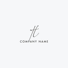 T L Initial handwriting logo vector