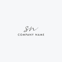 S N Initial handwriting logo vector