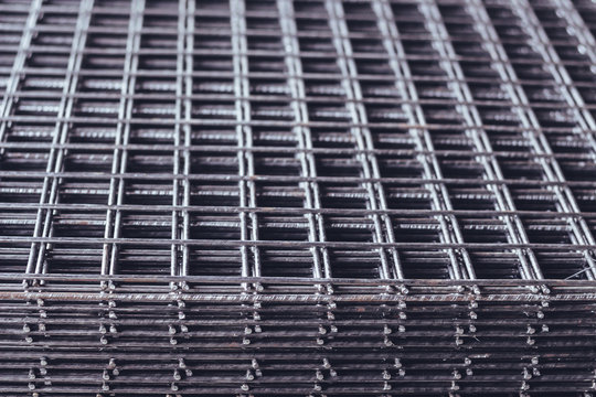 Welded mesh sheets in a warehouse