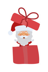merry christmas santa claus in gift character