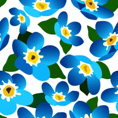 Foto op Aluminium seamless pattern of flowers of forget-me-nots in bright colors © Halyna