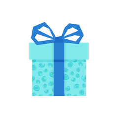 Vector object shape. Vector surprise gift box. Gift icon design. Christmas decor. Anniversary, birthday. Colorful illustration design. Isolated illustration. Greeting card template. Surprise symbol.