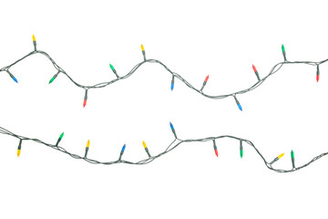 Obraz premium String of Christmas lights isolated on white background With clipping path.