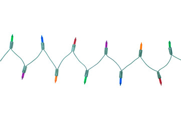 Christmas lights on dark wooden background. Merry Christmas and happy new year with copy space for a text..