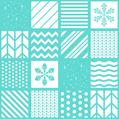 Seamless vector pattern for Christmas in patchwork style.