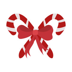 happy merry christmas sweet canes with bow