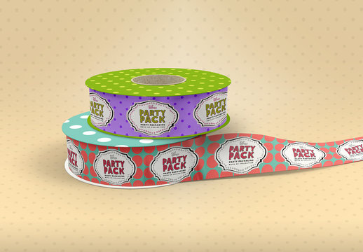 Satin Ribbon Roll Mockup