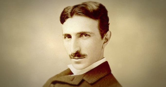 Nikola Tesla (1890). An Iconic Photo of Nikola Tesla in Motion. 3d Modelled Face and Virtual Camera Movement. Serbian-American Inventor, Electrical Engineer, Mechanical Engineer, and Futurist.